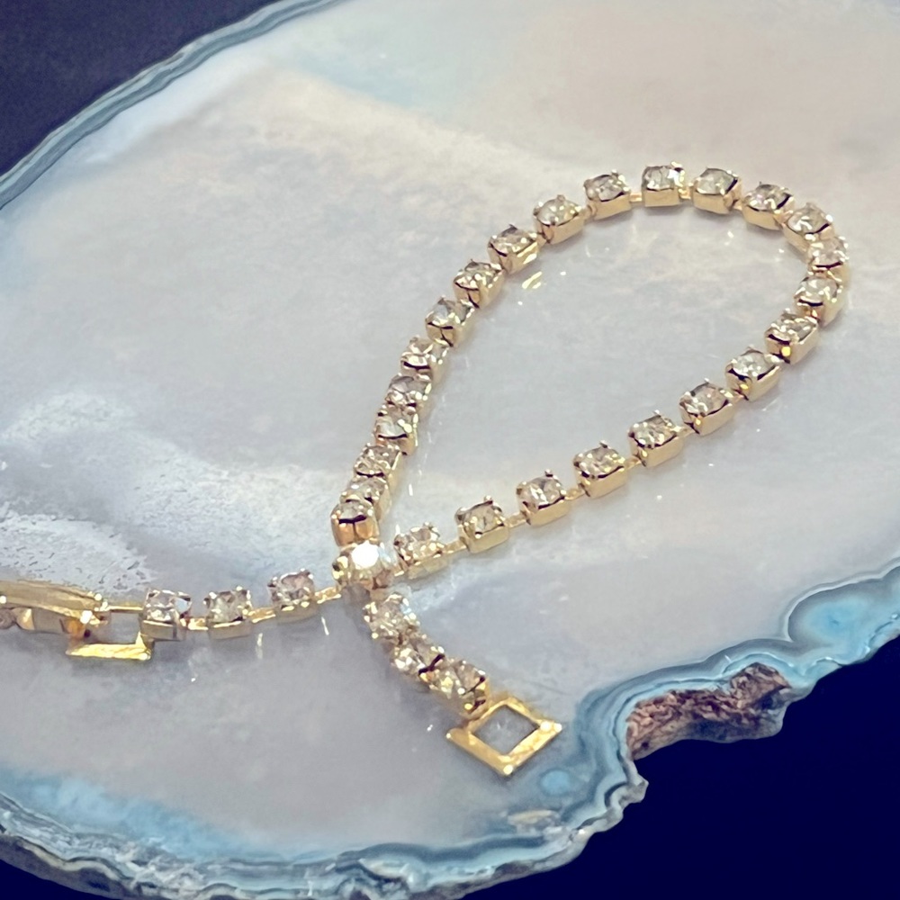Vintage 10K Gold Plated & CZ Tennis Bracelet
